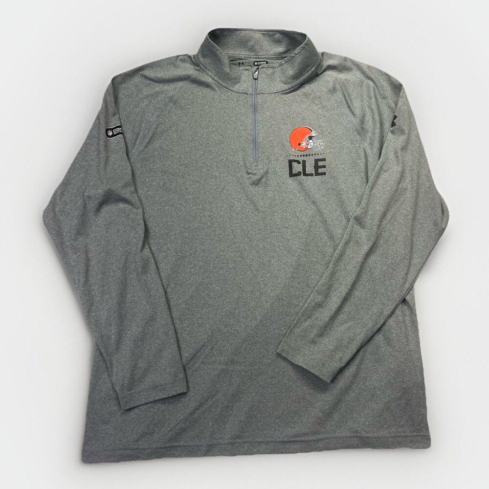 Under Armour NFL Combine Cleveland Browns 1/4 Zip Pullover Mens XL HeatGear‎